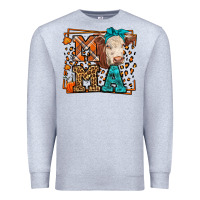 Heather Grey Western Fall Cow Mama Premium Sweatshirt - LillyAllenDesigns