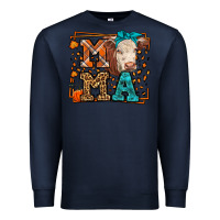 Navy Western Fall Cow Mama Premium Sweatshirt - LillyAllenDesigns