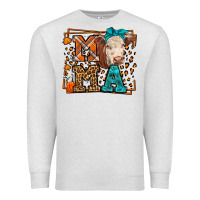 Oatmeal Heather Western Fall Cow Mama Premium Sweatshirt - LillyAllenDesigns