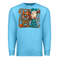 Ocean Blue Western Fall Cow Mama Premium Sweatshirt - LillyAllenDesigns