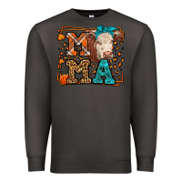 Smoke Western Fall Cow Mama Premium Sweatshirt - LillyAllenDesigns