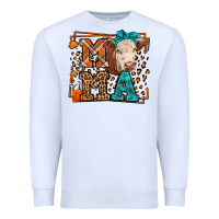 White Western Fall Cow Mama Premium Sweatshirt - LillyAllenDesigns