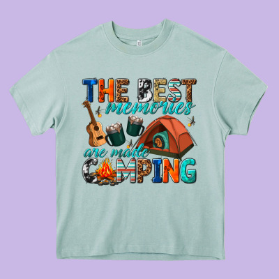 The Best Memories Are Made Camping Heavy Core Tee Designed By Texasbilliewilder