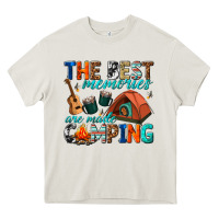 Cream the best memories are made camping Heavy Core Tee - texasbilliewilder