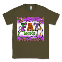 Army Green fat tuesday fleur de lis and mardi gras beads Classic Tee - Artiststas