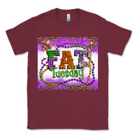 Burgundy fat tuesday fleur de lis and mardi gras beads Classic Tee - Artiststas