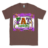 Chestnut fat tuesday fleur de lis and mardi gras beads Classic Tee - Artiststas