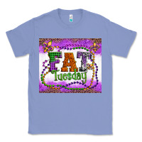 Colony Blue fat tuesday fleur de lis and mardi gras beads Classic Tee - Artiststas