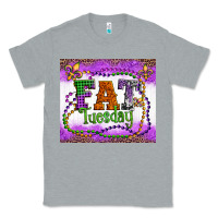 Heather Grey fat tuesday fleur de lis and mardi gras beads Classic Tee - Artiststas