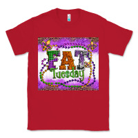 Red fat tuesday fleur de lis and mardi gras beads Classic Tee - Artiststas