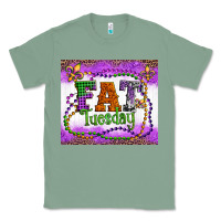 Sage fat tuesday fleur de lis and mardi gras beads Classic Tee - Artiststas