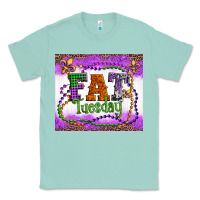 Seafoam fat tuesday fleur de lis and mardi gras beads Classic Tee - Artiststas