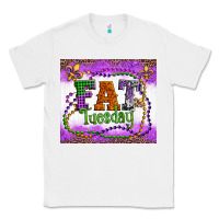 White fat tuesday fleur de lis and mardi gras beads Classic Tee - Artiststas