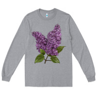 Heather Grey Purple Lilac Flower Illustrations Long Sleeve Tee - LillyAllenDesigns