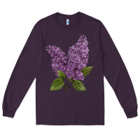 Plum Purple Lilac Flower Illustrations Long Sleeve Tee - LillyAllenDesigns