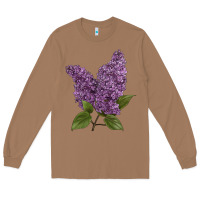 Toasted Coconut Purple Lilac Flower Illustrations Long Sleeve Tee - LillyAllenDesigns