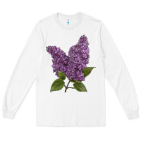 White Purple Lilac Flower Illustrations Long Sleeve Tee - LillyAllenDesigns