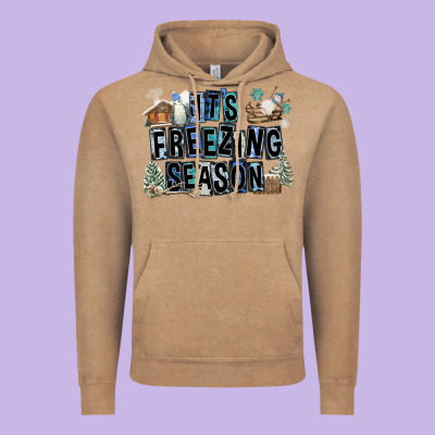 It's Freezing Season Vintage Hoodie Designed By Fadigitalartstudio