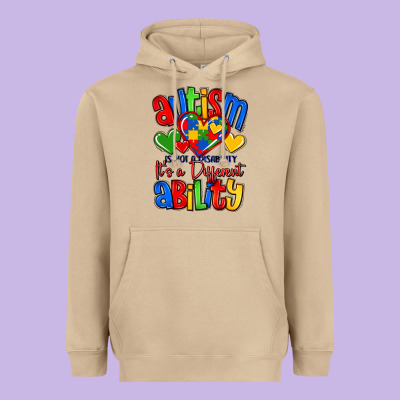 Autism Is Not A Disability It's A Different Abilit Heavyweight Hoodie Designed By Lillyallendesigns