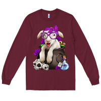 Burgundy funny halloween lamb Long Sleeve Tee - Jasminsmagicworld