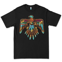 Black thunderbird with sunflowers Premium Tee - BarkalooDesign