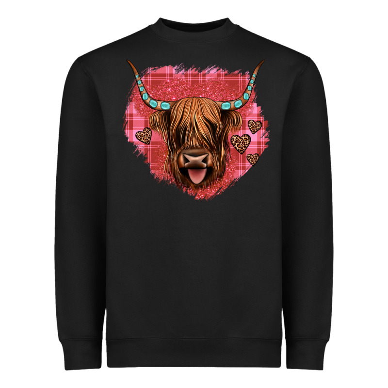 Highland Cow Valentines Heavyweight Sweatshirt by JahusDesignShop | Teevron