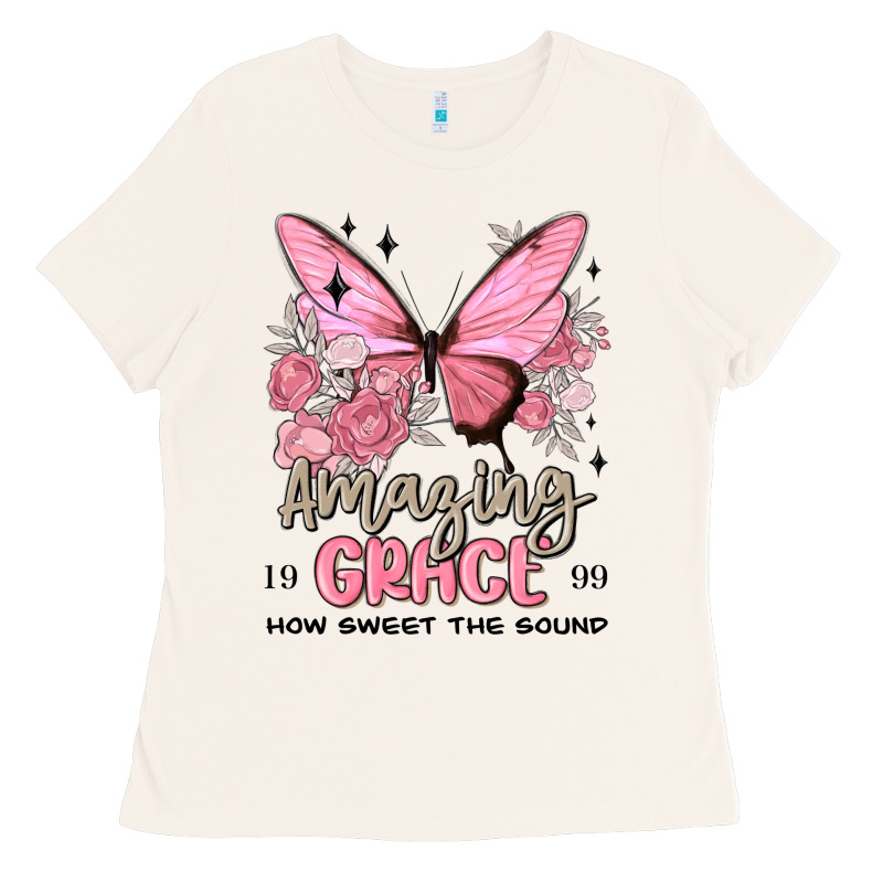 Amazing Grace How Sweet The Sound Butterfly Ladies Tee by MaliasSmallBusiness | Teevron