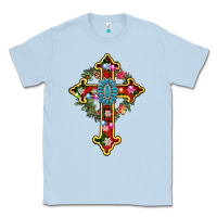 Dusty Blue christmas cross Classic Tee - AdoDesignShop