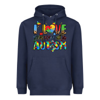 Navy i love someone with autism Heavyweight Hoodie - LillyAllenDesigns
