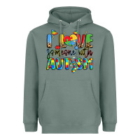 Sage i love someone with autism Heavyweight Hoodie - LillyAllenDesigns