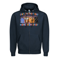 Navy can't talk right now doing mom stuff Zipper Hoodie - MaliasSmallBusiness