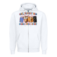 White can't talk right now doing mom stuff Zipper Hoodie - MaliasSmallBusiness