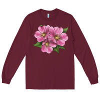 Burgundy Wild Prairie Rose Illustrations Long Sleeve Tee - LillyAllenDesigns
