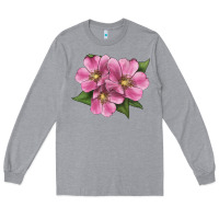Heather Grey Wild Prairie Rose Illustrations Long Sleeve Tee - LillyAllenDesigns