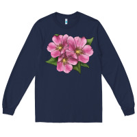 Navy Wild Prairie Rose Illustrations Long Sleeve Tee - LillyAllenDesigns
