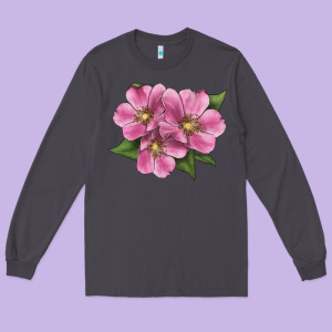 Wild Prairie Rose Illustrations Long Sleeve Tee Designed By Lillyallendesigns