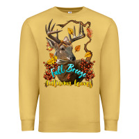 Antique Gold Fall Breeze And Autumn Leaves Deer Premium Sweatshirt - LillyAllenDesigns