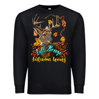 Black Fall Breeze And Autumn Leaves Deer Premium Sweatshirt - LillyAllenDesigns