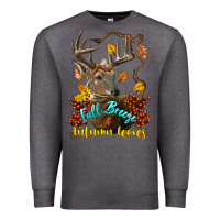 Charcoal Heather Fall Breeze And Autumn Leaves Deer Premium Sweatshirt - LillyAllenDesigns