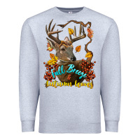 Heather Grey Fall Breeze And Autumn Leaves Deer Premium Sweatshirt - LillyAllenDesigns