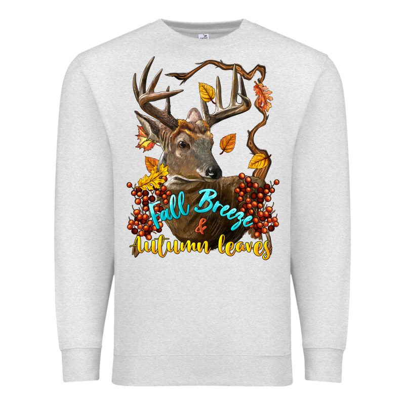 Fall Breeze And Autumn Leaves Deer Premium Sweatshirt by LillyAllenDesigns | Teevron