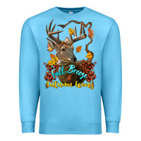 Ocean Blue Fall Breeze And Autumn Leaves Deer Premium Sweatshirt - LillyAllenDesigns