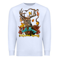 White Fall Breeze And Autumn Leaves Deer Premium Sweatshirt - LillyAllenDesigns