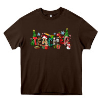 Chocolate Brown Christmas teacher Heavy Core Tee - Zillion Design Studio