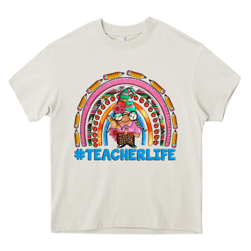 Teacherlife And Teacher Gnome Rainbow Heavy Core Tee by Artiststas | Teevron