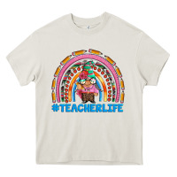 Cream teacherlife and teacher gnome rainbow Heavy Core Tee - Artiststas
