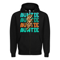 Black auntıe with lightning bolt Zipper Hoodie - MaliasSmallBusiness