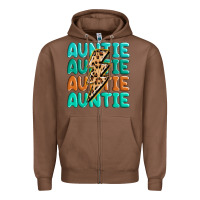 Chestnut auntıe with lightning bolt Zipper Hoodie - MaliasSmallBusiness