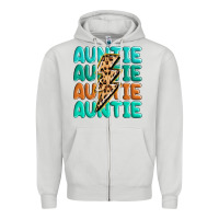 Dove Grey auntıe with lightning bolt Zipper Hoodie - MaliasSmallBusiness