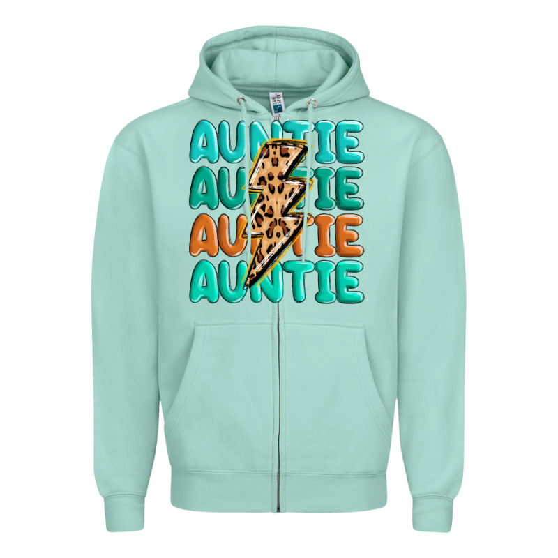 Auntıe With Lightning Bolt Zipper Hoodie by MaliasSmallBusiness | Teevron